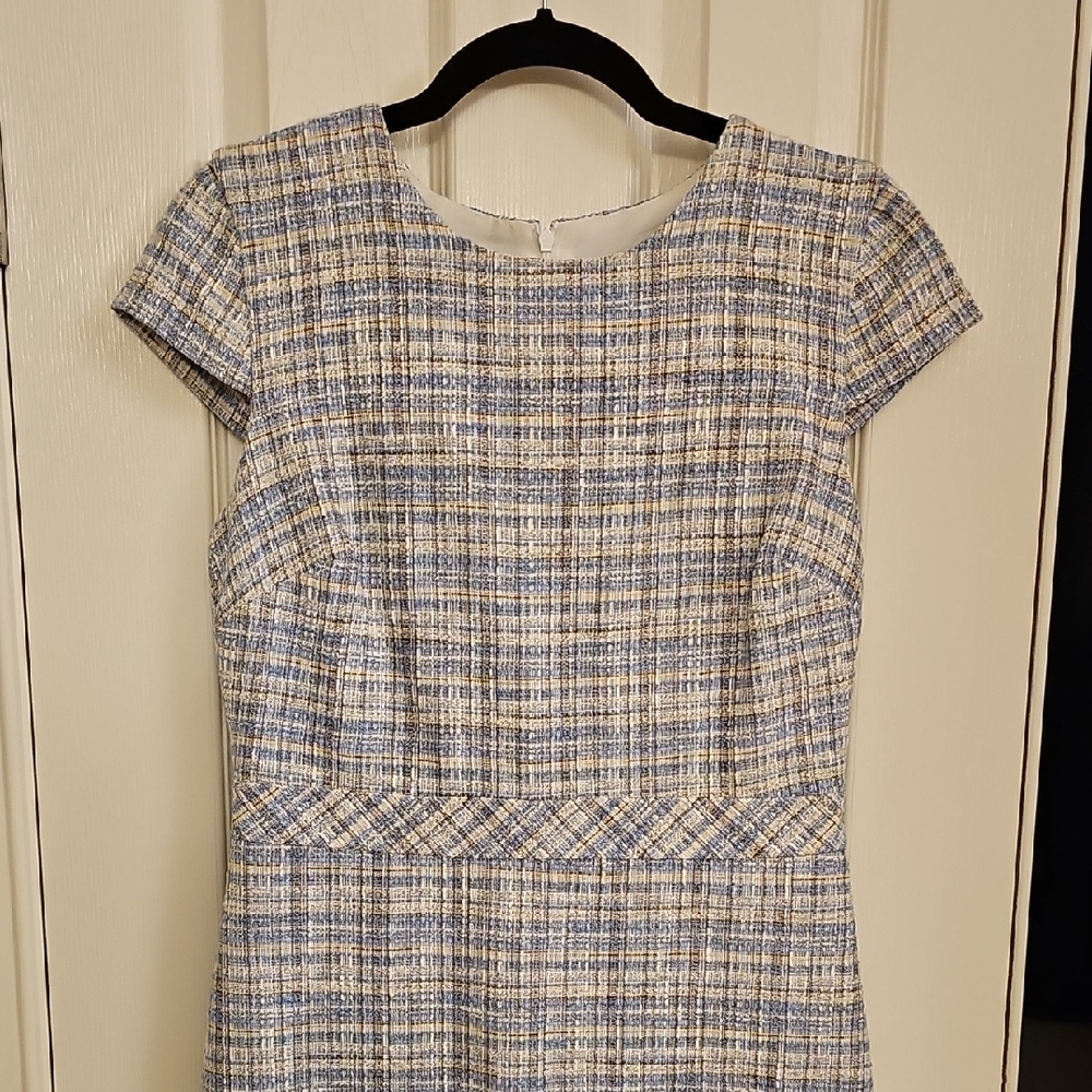 Elegant Blue and Cream Women's Dress